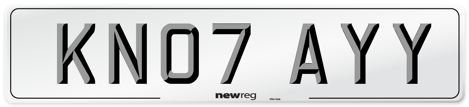 KN07 AYY Number Plate from New Reg